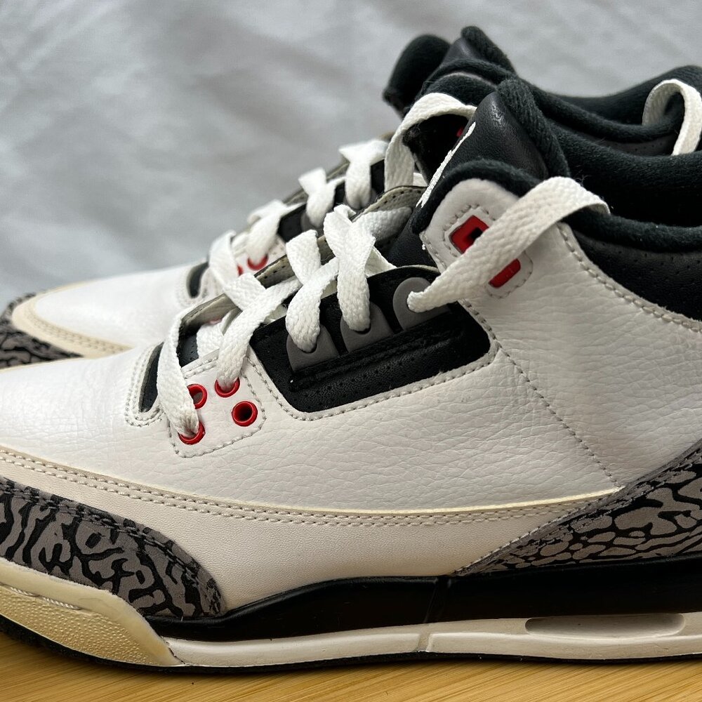 NIKE Air Jordan 3 Retro Infrared 23 Red Black Gray White 5.5Y 136064-123